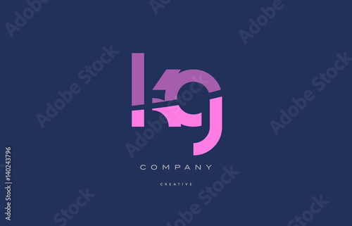 kg k g  pink blue alphabet letter logo icon