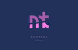 mt m t  pink blue alphabet letter logo icon