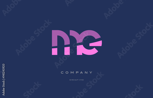 me m e  pink blue alphabet letter logo icon