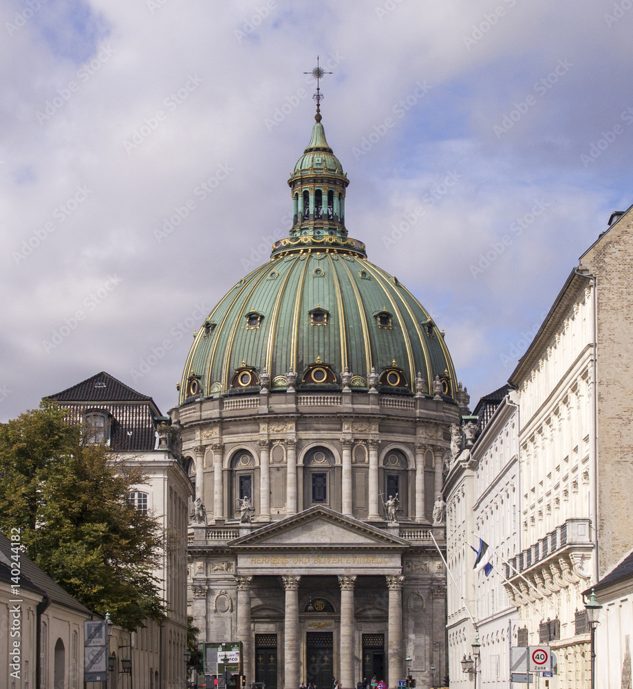 Frederik's Church, popularly known as The Marble Church,Copenhagen, Denmark.