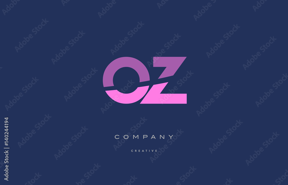 oz o z pink blue alphabet letter logo icon oz o z pink blue alphabet letter logo icon