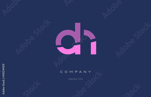 oh o h  pink blue alphabet letter logo icon