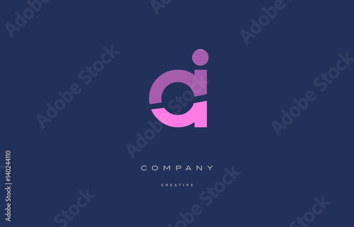 oi o i  pink blue alphabet letter logo icon photo