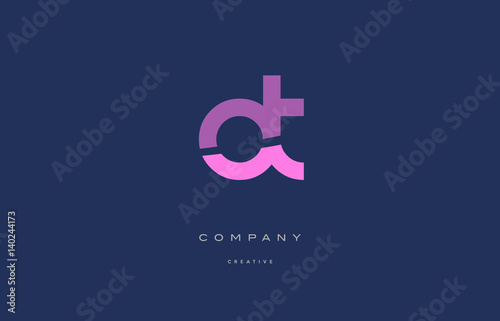 ot o t  pink blue alphabet letter logo icon photo