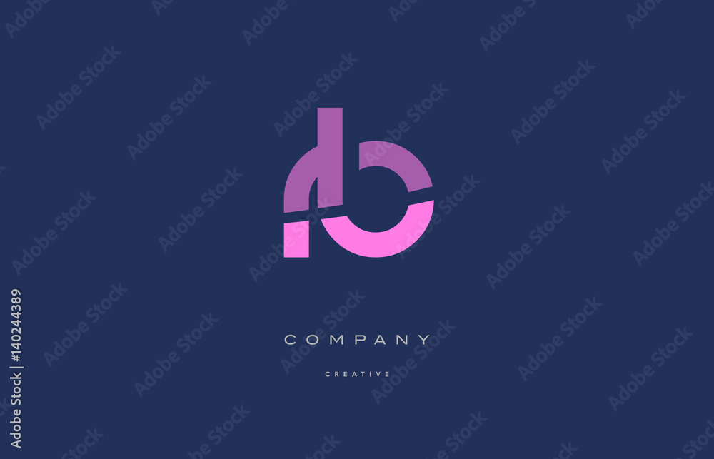 rb r b  pink blue alphabet letter logo icon