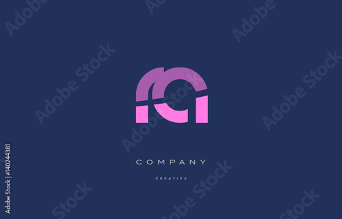 ra r q  pink blue alphabet letter logo icon
