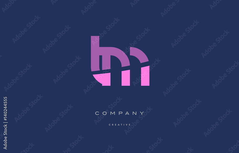 tm t m pink blue alphabet letter logo icon tm t m pink blue alphabet letter logo icon