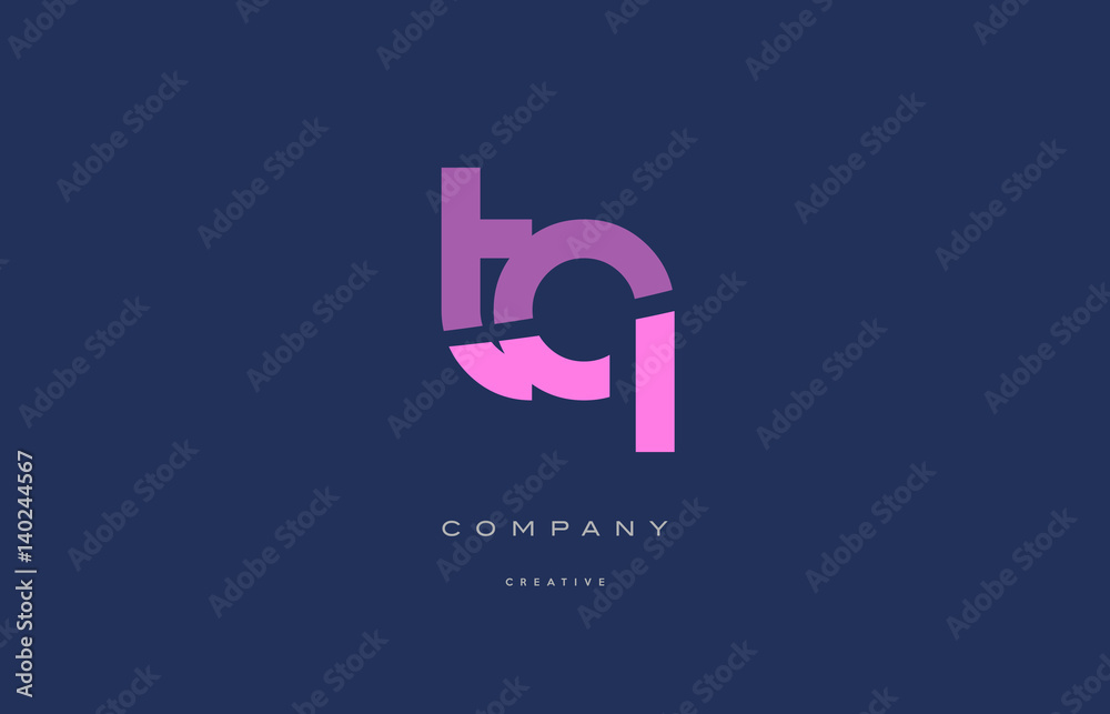 tq t q pink blue alphabet letter logo icon tq t q pink blue alphabet letter logo icon