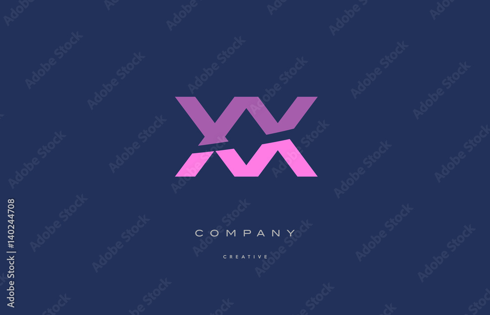 xx x x pink blue alphabet letter logo icon xx x x pink blue alphabet letter logo icon