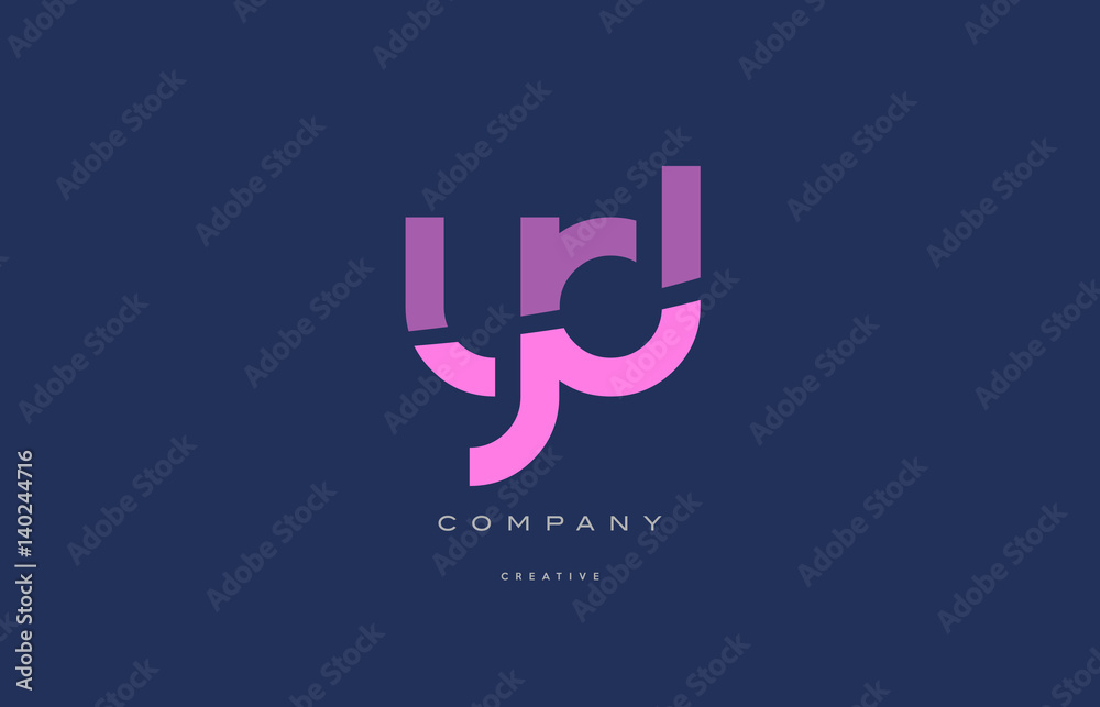 yd y d  pink blue alphabet letter logo icon