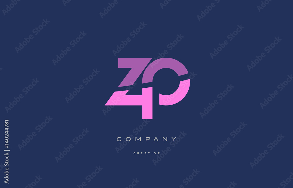 zp z p pink blue alphabet letter logo icon zp z p pink blue alphabet letter logo icon