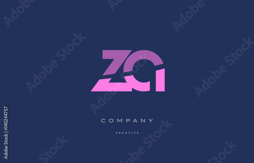 za z a  pink blue alphabet letter logo icon photo