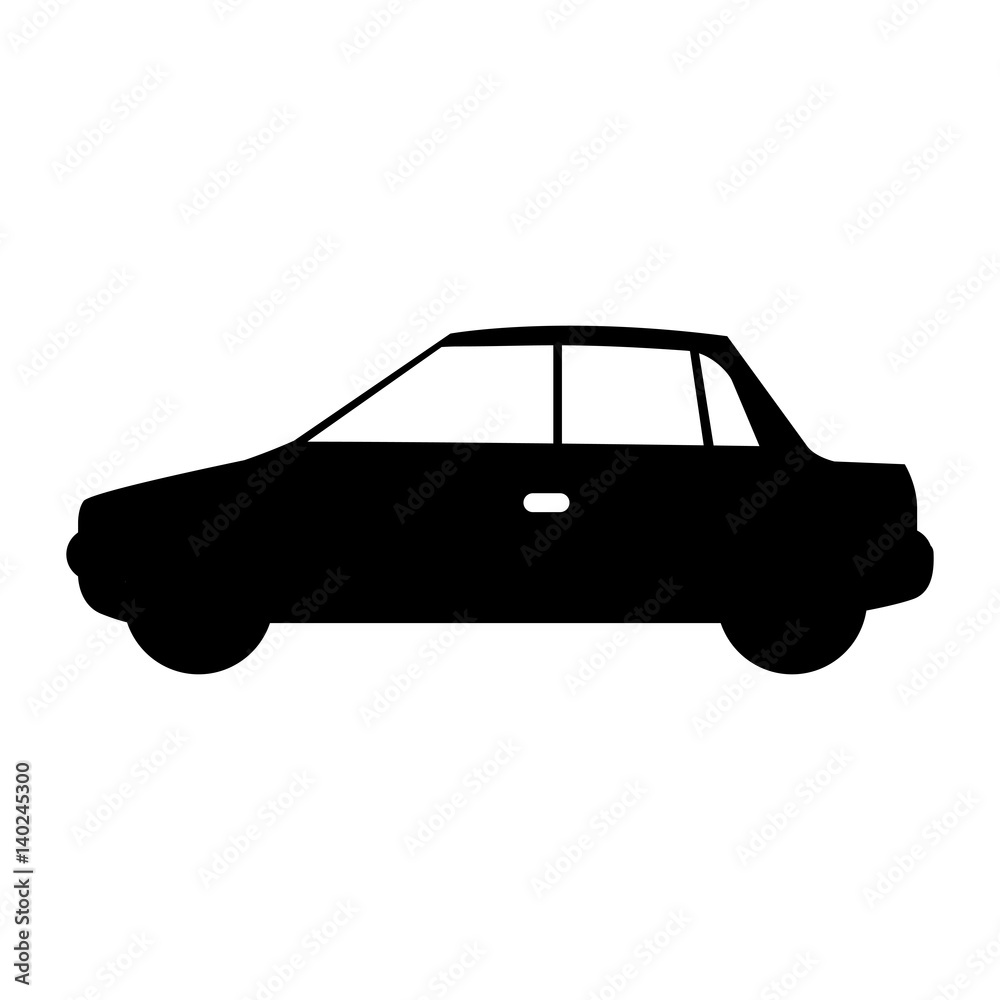 monochrome silhouette automobile of side view vector illustration