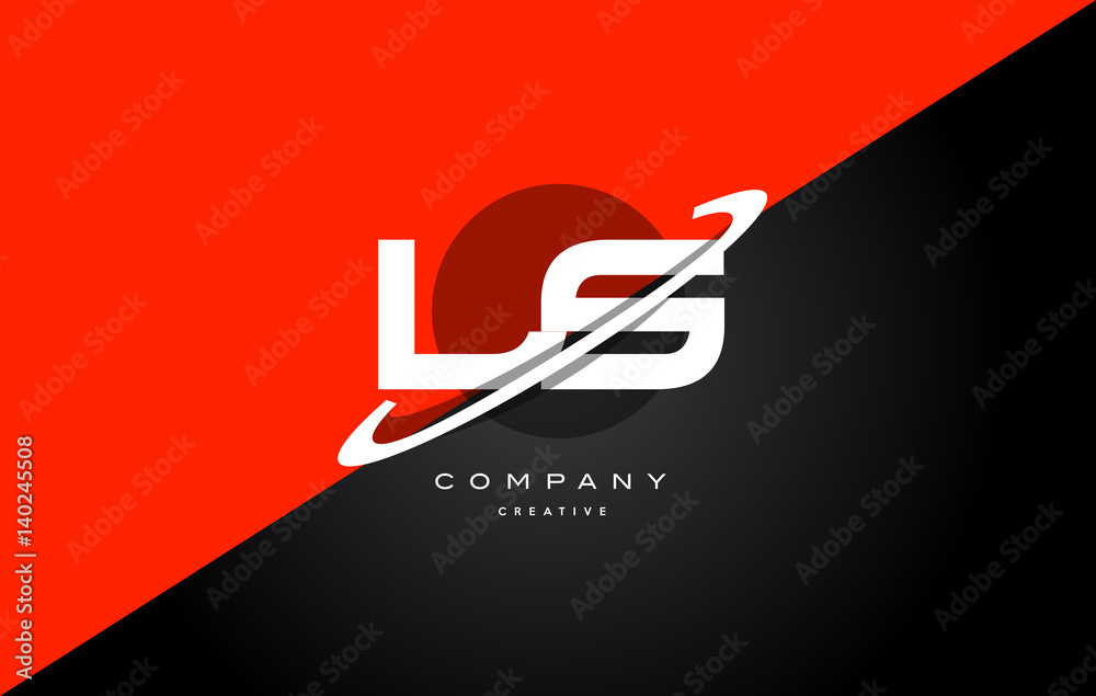 ls l s  red black technology alphabet company letter logo icon
