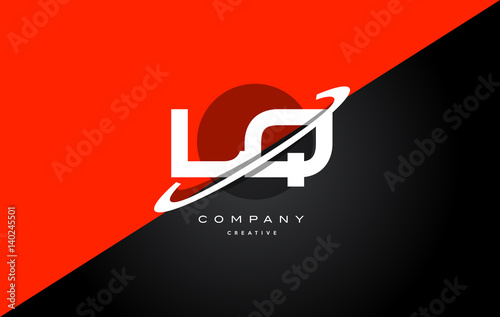 lq l q red black technology alphabet company letter logo icon