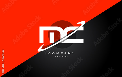 mc m c  red black technology alphabet company letter logo icon