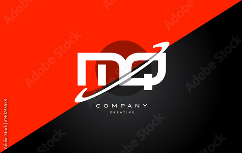 mq m q red black technology alphabet company letter logo icon
