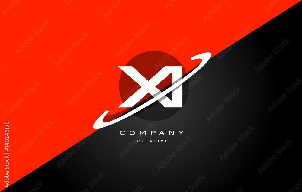 xi x i  red black technology alphabet company letter logo icon