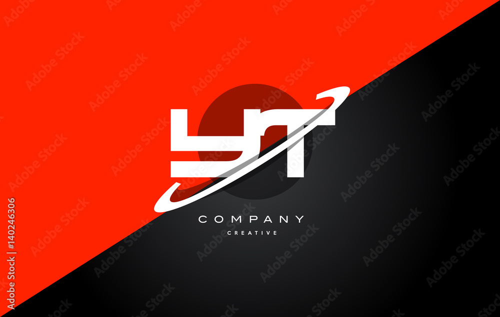yt y t  red black technology alphabet company letter logo icon