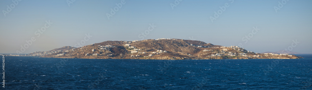 Panorama of Delos island, Cyclades, Greek islands, Greece.