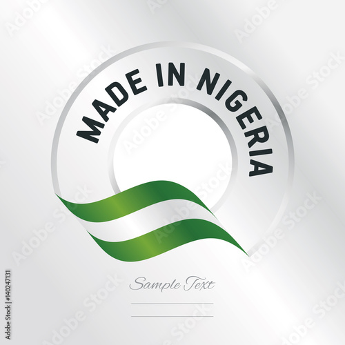 Made in Nigeria transparent logo icon silver background