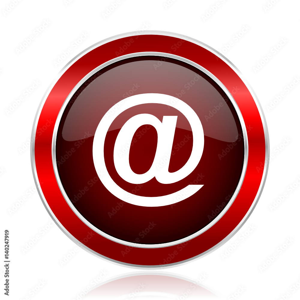 Email red silver metallic web and smartphone vector icon isolated on white background. Email red silver metallic web and smartphone vector icon isolated on white background.