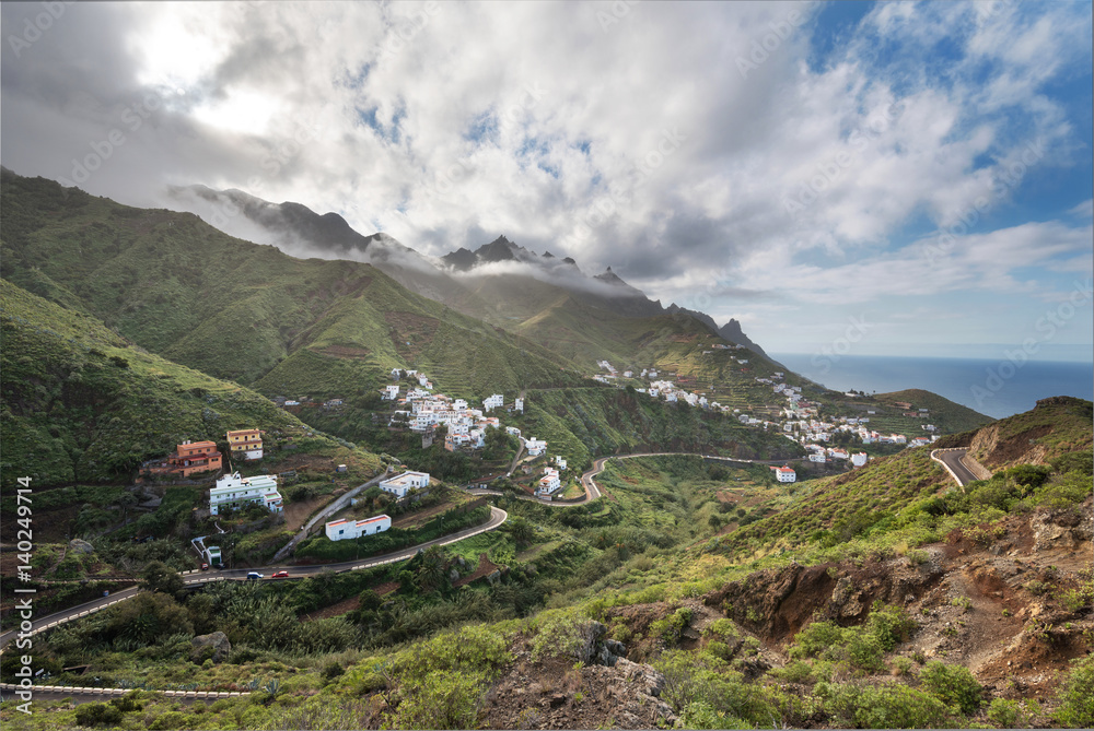 Scenic Anaga mountains landscape in Taganana, Tenerife, Canary islands, Spain.
