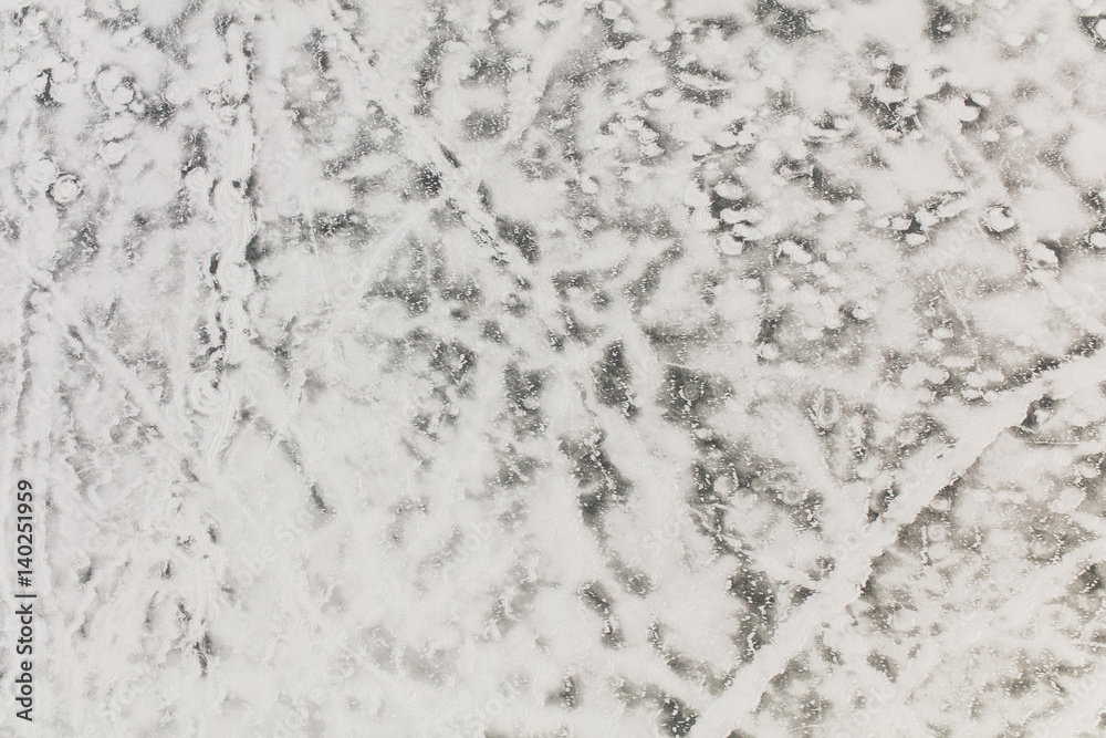 Obraz premium aerial view of the frozen lake