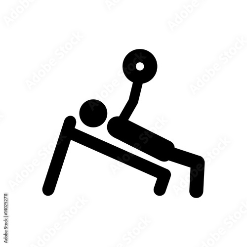 monochrome pictogram of man with training weightlifting vector illustration