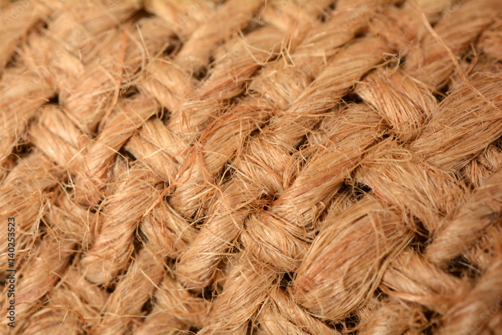 Fototapeta premium Extreme Close Up of Jute Knitting background