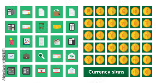 set icon finance and set currency symbol on gold coin
