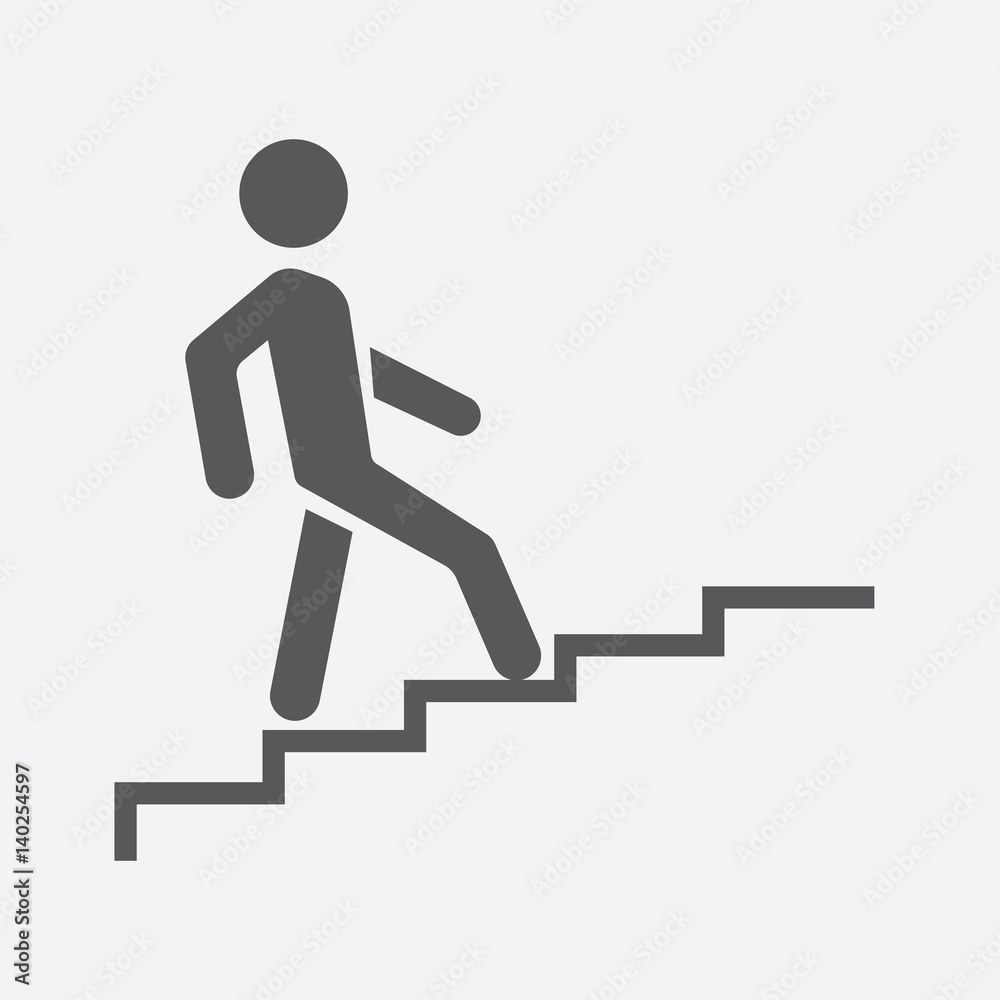Icon man walking up the stairs Icon man walking up the stairs