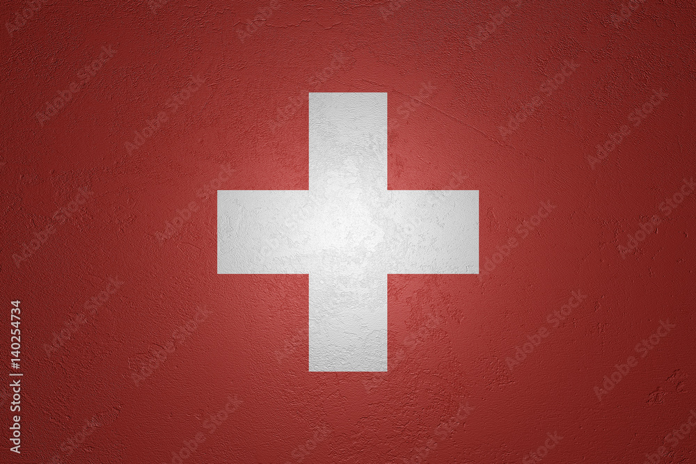 Flag of Switzerland on stone background, 3d illustration Flag of Switzerland on stone background, 3d illustration