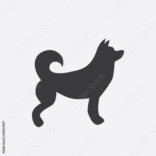black silhouette of a dog. Vector illustration