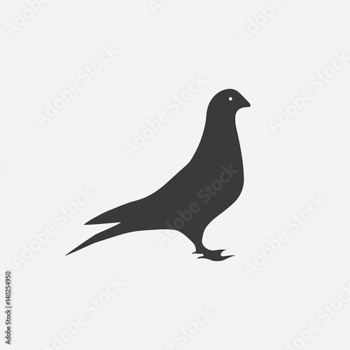 black silhouette of a dove. Vector illustration
