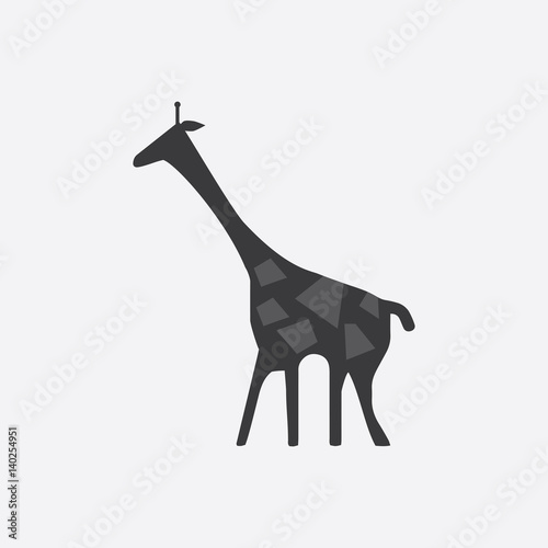 black silhouette of a giraffe. Vector illustration