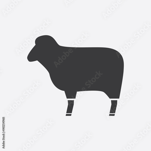 black silhouette of a ram. Vector illustration