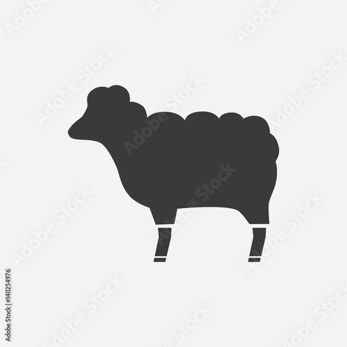 black silhouette of a sheep. Vector illustration
