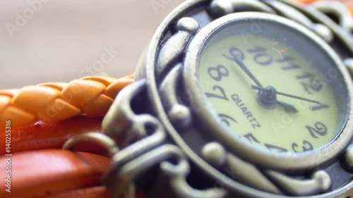 Beautiful sophisticated vintage women's watch macro. photo