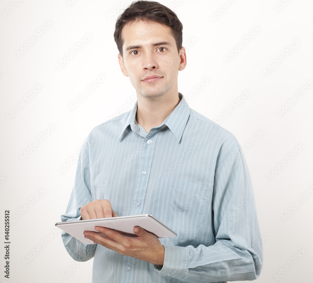 Young businessman with tablet Young businessman with tablet