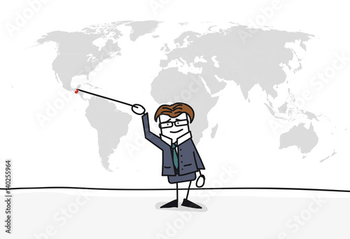Personnage qui présente la carte du monde : Guatemala