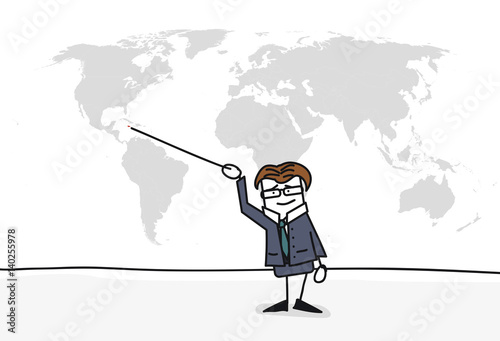 Personnage qui présente la carte du monde : Jamaïque