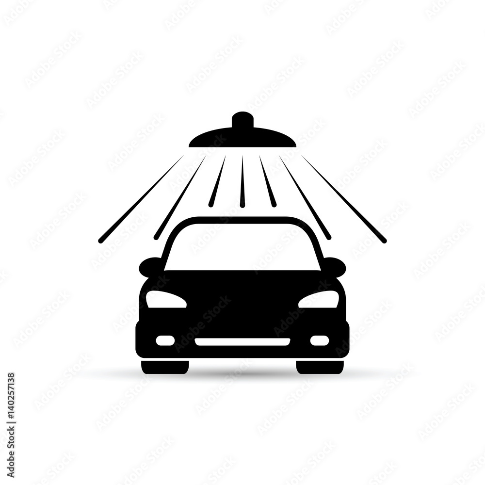 Car wash icon on white background. Vector illustration.