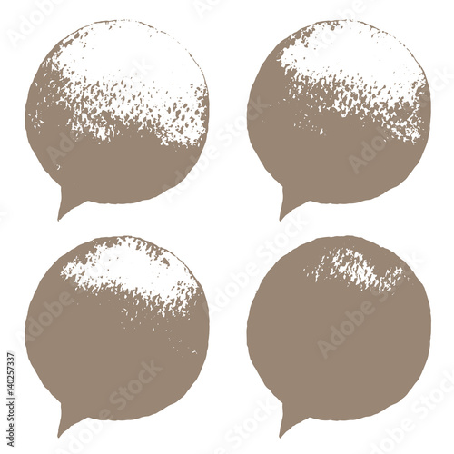 Set of vector hand drawn speech bubbles.