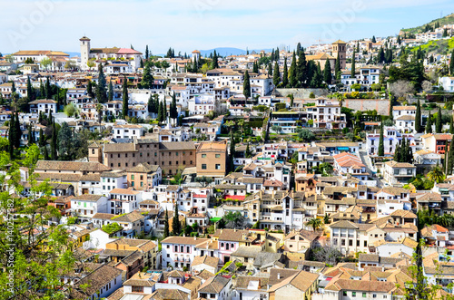 Albaicín neighborhood in Granada. Typical Spanish village with white houses.  © Lyd Photography