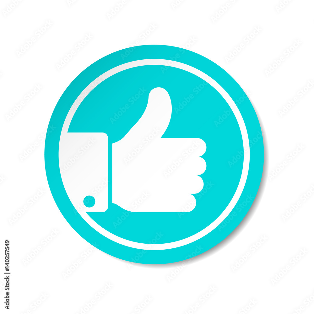 Thumb Up vector icon. Style is flat rounded symbol, blue color, rounded angles. Thumb Up vector icon. Style is flat rounded symbol, blue color, rounded angles.