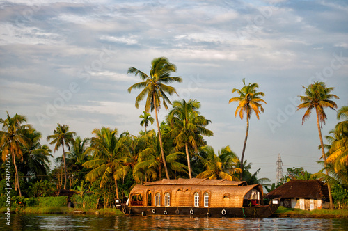A houseboat in Kerala backwaters, India. photo