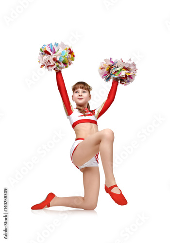 Fototapeta Naklejka Na Ścianę i Meble -  Young cheerleader girl