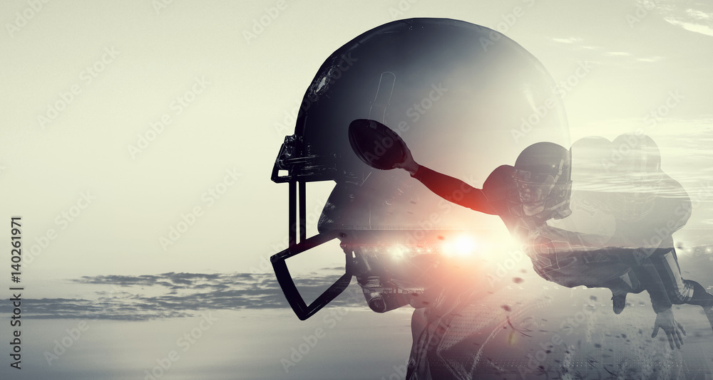 American football game . Mixed media