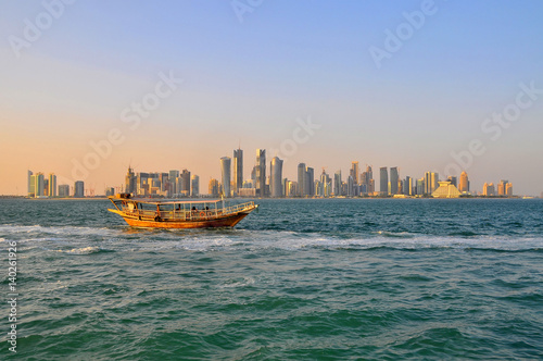 Doha  -  the capital city and most populous city of the State of Qatar
